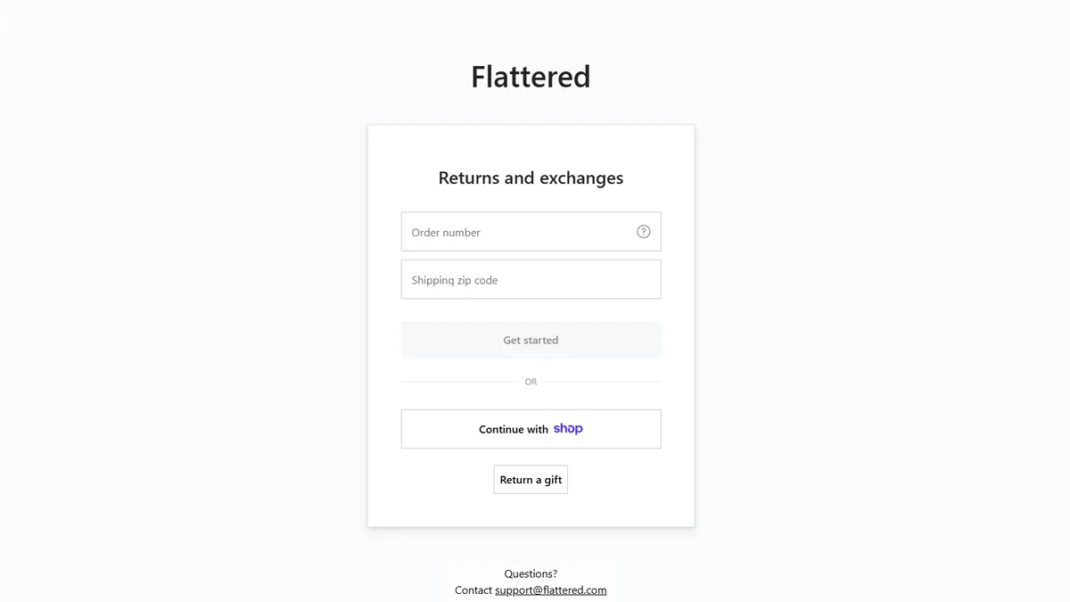 Le portail de retours Flattered : le client saisit sa commande, le reste s'enchaîne