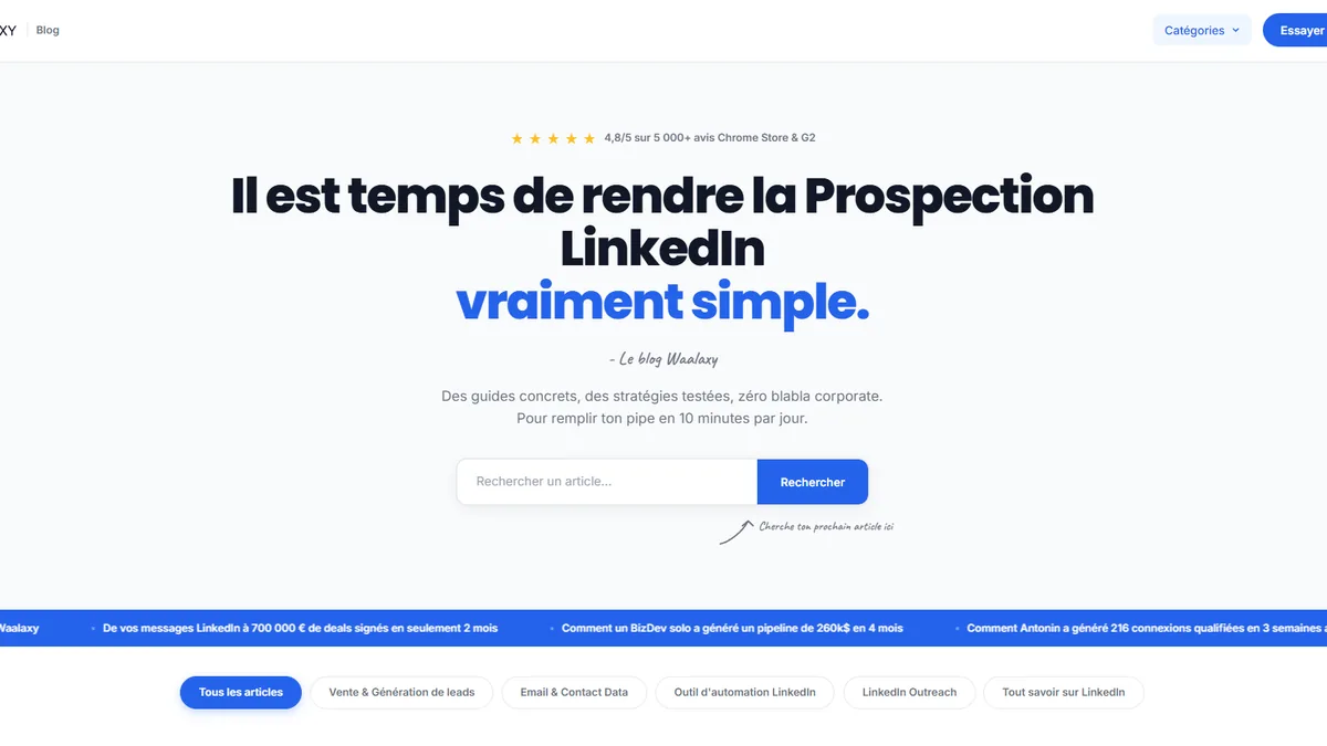 Capture du blog Waalaxy